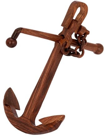 NKlaus Ancora nautico con grillo in legno 16x23x17,5cm Decorazione marittima 14997