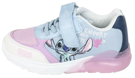 Sneakers Stitch per Bambini - Blu e Rosa - Taglia 30 - Chiusura in Velcro - Scarpe Sportive con Suola in TPR e Luce LED - Rinforzo in Punta - Prodotto Originale Disegnato in Spagna