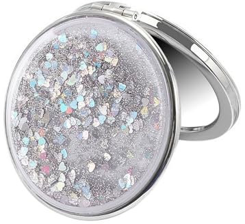 ZXCHOME 2 PCS Specchio portatile per studenti Mini specchio per trucco tascabile pieghevole a doppia faccia portatile Specchio per trucco tascabile Ricamo di frutta