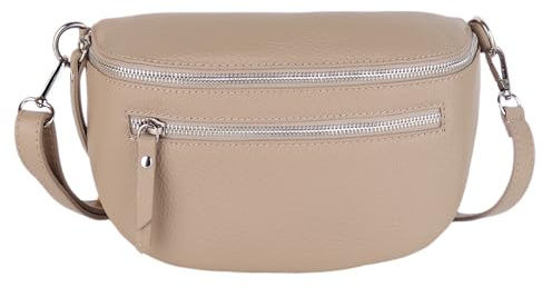 MIRROSI® Damen Bauchtasche Umhängetasche 27x14,5x8cm Damen, Made in Italy, aus Echtleder Tasche Echtes Leder, Brusttasche, Crossbody Bag aus echtem Leder