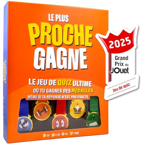 Le Plus Proche Gagne - Vainqueur Grand Prix du jouet 2025 - Le Jeu De Quiz Ultime - Jeux de société famille - Jeux d’ambiance & culture générale - Cadeau Familles & Amis.