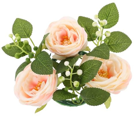 PRETYZOOM Kerzenkranz Mit Künstlichen Blumen Kerzenring Für Säulenkerzen Tischdeko Im Landhausstil Party Und Hochzeitsdeko Weihnachtsdeko Robust Und Dekorativ