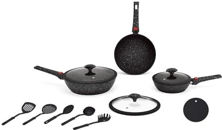 BAVARIA SET PADELLE 12PZ NERE INDUZIONE