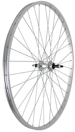 Rueda trasera de bicicleta con rosca City 28 x 5/8 – Perno 3/8, esferas, buje aluminio 7/8 V, llanta de aluminio