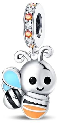 DGAYU Pendentif abeille en argent sterling 925 avec zircone, bijoux sur le thème de l’abeille pour bracelets (breloque abeille en argent)