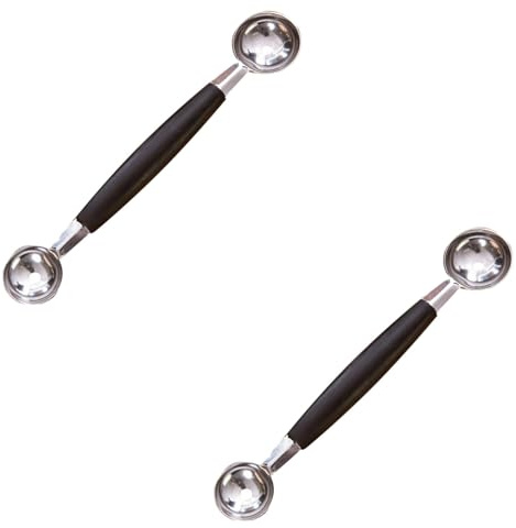 Beufee 2PCS Melon Baller Scoop, Ice Cream Ball Spoon DIY Fruit Platter Ball Tool Scooper for Watermelon,Ice Cream,Fruits