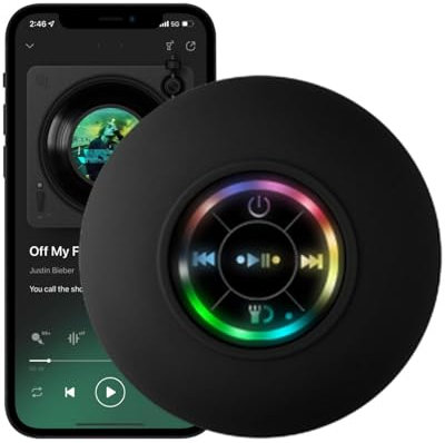 Radio de ducha AM/FM impermeable: altavoz estéreo inalámbrico con taza de succión | Bluetooths5.0 portátil Radio para ducha, baño, campamento, senderismo, ciclismo, viajes al aire libre, picnic y reun