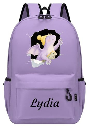 Genérico Mochila Infantil Personalizada con Nombre y Diseño, Mochila Escolar para Colegio, Mochila Bebe para Niñas/Niños de Guardería y Primaria 36cmx26cm​ (Morado)