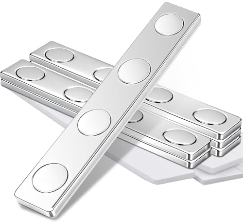 6 Stück Magnete Selbstklebend Stark Magnetband 58x10x2mm Unzerbrechliche Klebemagnete Magnetband Flach für Büro, Neodym Magnete für Schule