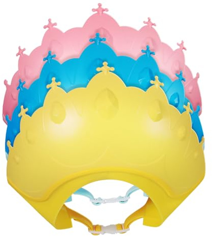 OSOLADY 3 Stück-pack Haarwaschkappen Für Kinder Verstellbare Badehaube Aus Hautfreundlichem Kunststoff Mit Ohren Schutz Multifunktionaler Duschschutz Für Baden Und Haarewaschen