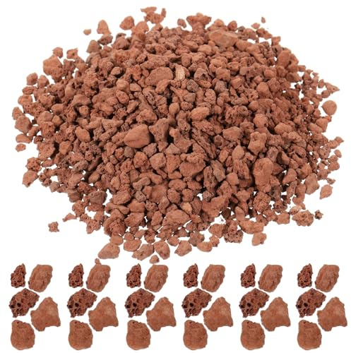 Hemobllo Volcanic Red Rock Natural Decorative Stones 3-6mm Miniature Aquarium Décor Sand Table Landscaping 60g Bag for Fish Tank and Garden Craft