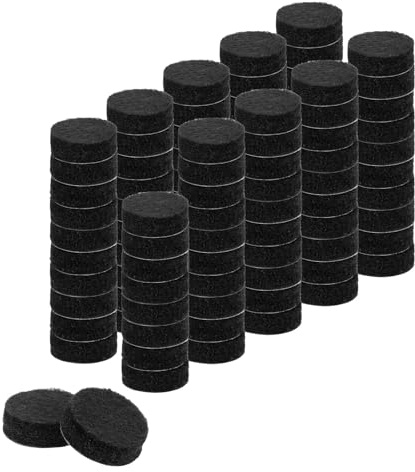 QUARKZMAN 100 stycken självhäftande filttassar – 15 x 15 x 5 mm (L x B x D) möbeltassar filt – rund filtglidare, stol, halkfria dynor för möbler, bord och stolskyddslager – svart