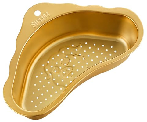 DONFAMDS Dreieckiger Abtropfkorb aus Edelstahl für Küche Schneller Wasserablauf und Kompakte Aufbewahrung Praktisches Spülenzubehör für Spülbecken