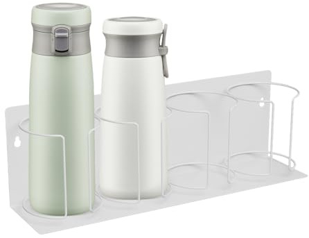 Genérico Portavasos magnético para refrigerador - magnético de 4 Ranuras con Agarre Fuerte, Organizador de Bebidas Resistente, Soporte de Almacenamiento para Montaje en Pared | Portavasos para
