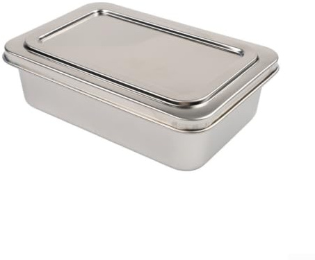 zeroupshop Molde rectangular de acero inoxidable para hornear pan con tapa para pastel y pastel de carne, 28 cm (22)