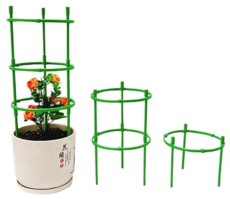 10 Tutores Apilables para Tomates, Verdes, 20-55 cm(Single Layer)