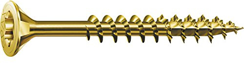 SPAX Universalschraube, 6,0 x 200 mm, 100 Stück, T-STAR plus, Senkkopf, Teilgewinde, 4CUT, YELLOX A2L, 0191020602005