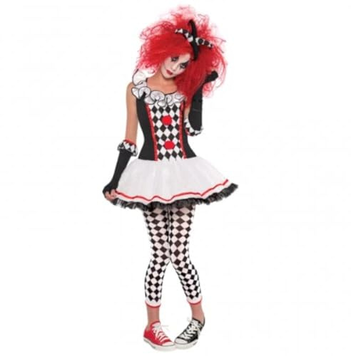 amscan 997504 Déguisement d'Arlequin Miel pour fille 14-16 ans Rouge