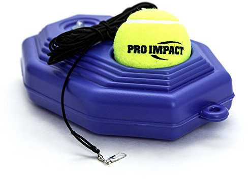 Pro Impact Tennis Trainer Rebounder Ball – Solo Training Equipment with Fillable Baseboard & Rope – Durable Self-Practice Tennis Trainer for Improving Reflexes & Footwork