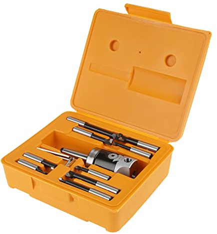 Fräsmaschine Zubehör Set MT2-M10 F1-12 50mm Bohrkopf mit 9 stücke 12mm Bohrstangen,3 Schlüssel und 1 Kunststoffkoffer
