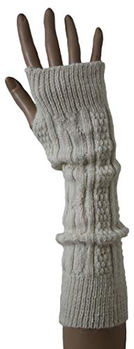 SC-Strümpfe Damen Armstulpen Alpaka Natur One Size 40 cm