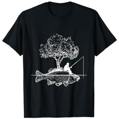Fishing Fish Island Surreal Carp Angler T-Shirt
