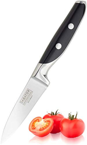 Sabatier Professional Kitchen Paring Knife – 3.5 inch/9 cm Full Tang Blade, Forged High Graded Stainless Steel, Twin Rivet Comfort Handle