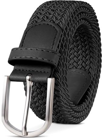 TANGCHAO Stoffgürtel Stretchgürtel Elastik Flechtgürtel Geflochtener und Elastischer Dehnbarer Gürtel für Damen und Herren Breite 3.3cm HEI-110cm