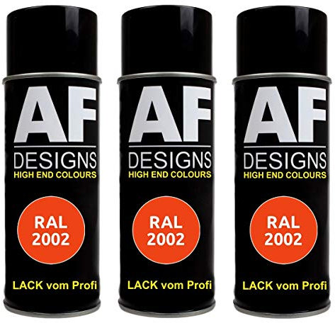 Alex Flittner Designs RAL Lack Spraydose 3er Pack Autolack Sprühdose glänzend Buntlack Alle RAL FARBEN (RAL2002 BLUTORANGE)