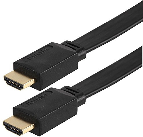 PRO SIGNAL PSG91321 High Speed 4K UHD HDMI Lead, Male to Male, Flat Low Profile Cable, Gold Plated, 1m Black