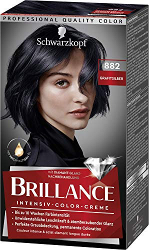 Brillance Intensiv-Color-Creme Haarfarbe 882 Grafitsilber Stufe 3, 3er Pack(3 x 160 ml)