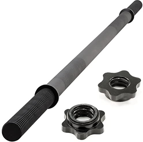 MAXXIVA Hantelstange 120 cm Langhantelstange Krafttraining Zugstange schwarz verchromt Sternverschluss Workout Bodybuilding Fitness Gewichtheben