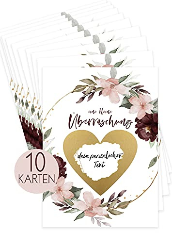 Himmel. Hjärta. PAPIER® skraplös gör det själv set om 10 Bordeaux – skrapkort för att skriva själv – skrapkort Jag älskar dig – designa rubellos själv – för märkning