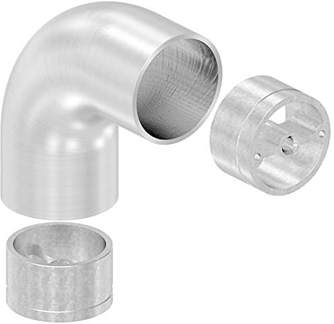 Rohrbogen 90° für 42mm Holzhandlauf, V2A