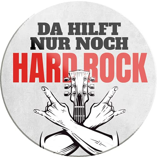 Schilderkreis24 – Lustiger Spruch “Da hilft nur noch Hard Rock“ Magnet Musik Deko Kühlschrankmagnet Humor witzige Geschenkidee Geburtstag Weihnachten 8x8 cm