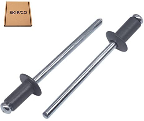 SKIR'CO Confezione da 100 rivetti ciechi verniciati, 3,2 x 8 mm, testa a cupola, DIN 7337, rivetti in alluminio, rivetti pop (100, grigio antracite RAL 7016)
