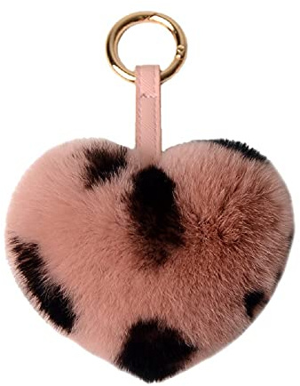 TangDao Schlüsselanhänger Damen Plüsch,Keychain Flauschigen Liebesherz Taschen Koffer Rucksäcke Zubehör Charm Auto Schlüsselanhänger Schlüsselring für Frauen Mädchen