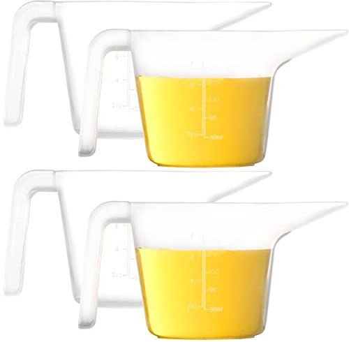 Youngever 4 Pack Plastic Measuring Cups, Clear Measuring Cups (250ML Capacity)