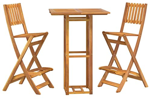 vidaXL 3-TLG. Gartenbar-Set Massivholz Akazie