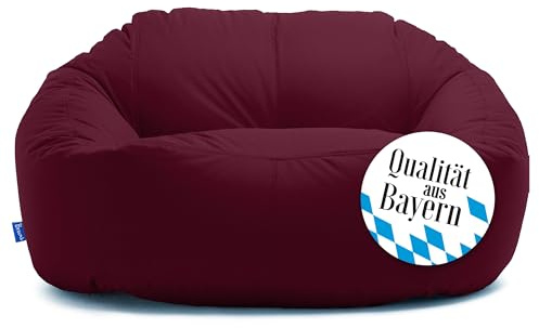 Bruni Lounge Sitzsack-Sofa Bordeaux – Indoor und Outdoor XXL Sitzsack-Lounge, Couch für 1-2 Personen
