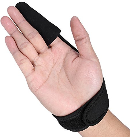 KIMISS Negro Cómodo Individual, Protector de Dedos Unisex Elástico Puesto de Dedo Pesca índice Pesca Banda de Cuero Guante para Pesca Al Aire