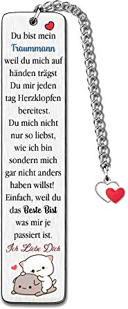 Ehemann Lesezeichen Geburtstags Mann Weihnachten Schätzen Valentinstag Entfernung Süß Geschenk Hochzeitstag Liebe Erinnerung Andenken Herzen Du Bist Mein Traummann Weil Du Mich Auf Händen Trägst