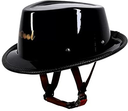 KEFFOR Cowboy-Hut Motorradhelm, Motorrad Offener Helm, Retro Motorrad Halbhelme DOT/ECE, Cool Brain Cap Helm Herren Damen, Motocrosshelme, Motorrad Roller Helm (Color : B, Size : M=(57-58cm))