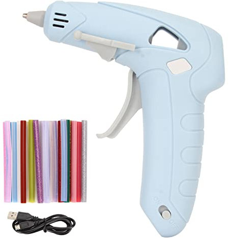Heißklebepistole, Kabellose USB-wiederaufladbare Mini-Heißklebepistole mit Schnellem Vorheizen, 30 Heißklebestifte, 10 W, Ergonomischer Griff, Heißkleber-Schmelzwerkzeug für