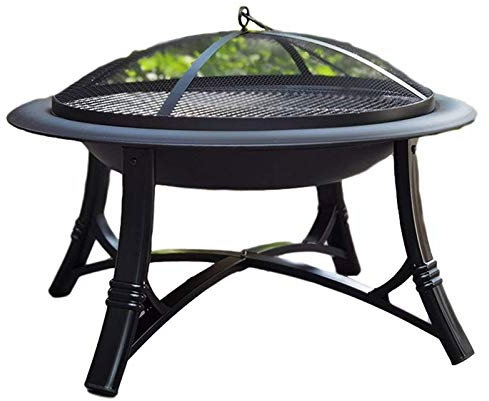 ZAANU Pozzi per Il Fuoco all'aperto Ghisa Rotonda Braciere BBQ Grill Braciere Braciere da Giardino Bruciatore a Legna Riscaldatore Campeggio Picnic