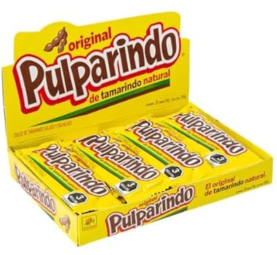 Pulparindo - Pulparindo Original Mexicano - Boemy by De La Rosa – Chuches – Caramelos – Bocadillo de Tamarindo - 20 piezas 14gr.
