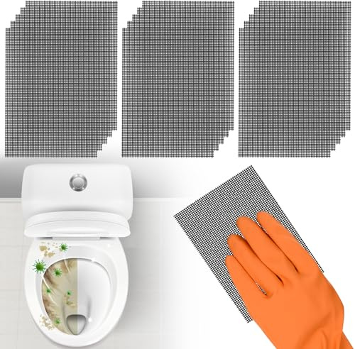 Yncotte Cleaning Screen, 5.5x4 Inch Upgraded Toilet Cleaner Hard Water 15PCS Toilet Ring Remover Abrasive Grit Mesh Pads for Bowls Griddle Household Stain Calcium Deposits Carbon Rust Scrubber