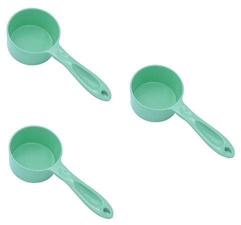 Ipetboom Juego De 3 Medidoras De para Comida De Mascotas para Perros Gatos Y Pájaros con Mango Grande Color Verde Aptas para Lavavajillas.