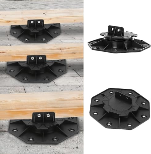 Gimisgu 100 Stück Stelzlager Höhenverstellbar, Stellfuss 18-30mm Plattenlager, Stelzlager für Terrassenplatten-Unterkonstruktion Holz, WPC und Stein, Tragfähigkeit von 600kg