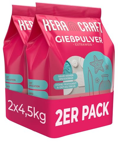Keracraft Gießpulver weiß 2x4,5kg - Reliefgießpulver weiß für kreative Projekte